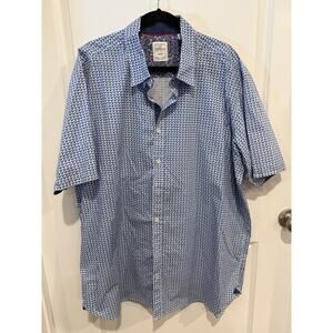 Society of Threads Shirt Mens 2XLT Rooster Pattern Button Up Comfort Stretch